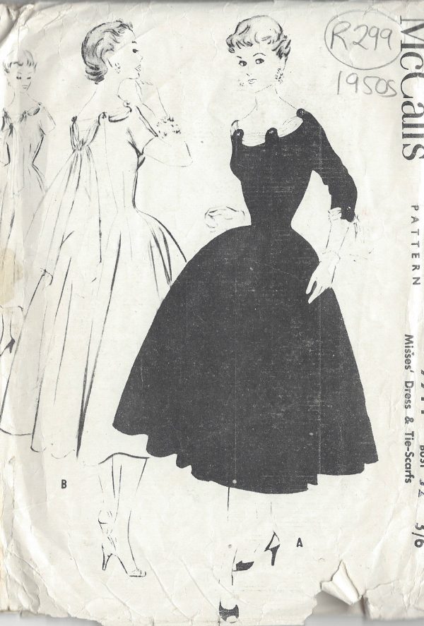 1950s-Vintage-Sewing-Pattern-B32-DRESS-R299-251162280307