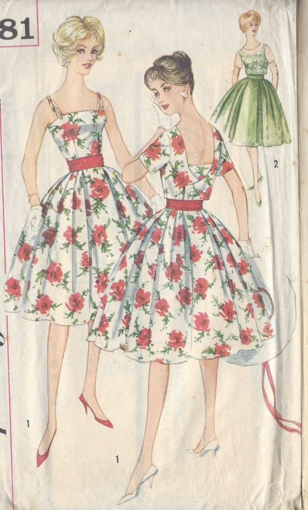 1950s-Vintage-Sewing-Pattern-B34-DRESS-JACKET-CUMMERBUND-R770-251185452497