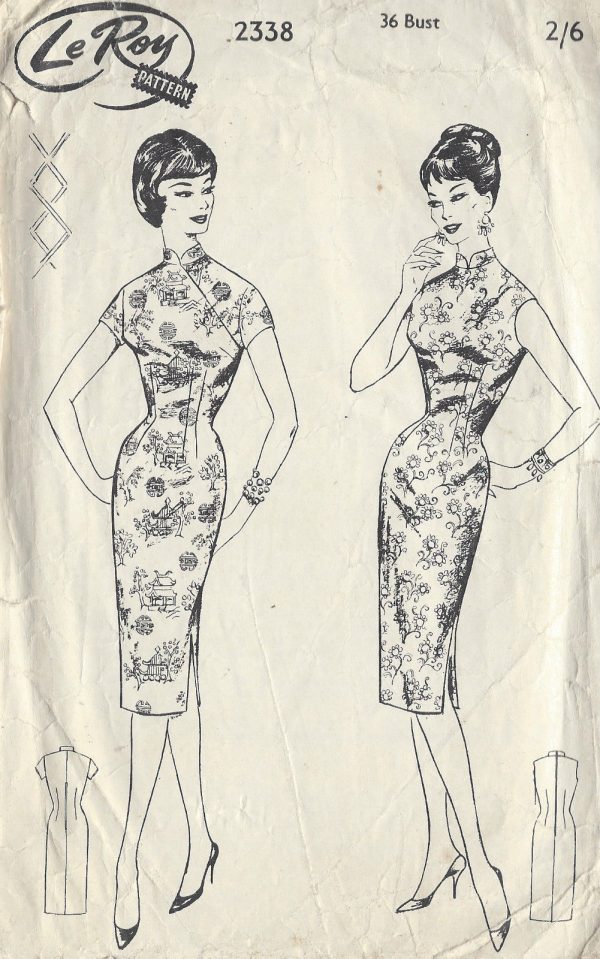 1950s-Vintage-Sewing-Pattern-B36-WIGGLE-DRESS-R994-261219211857