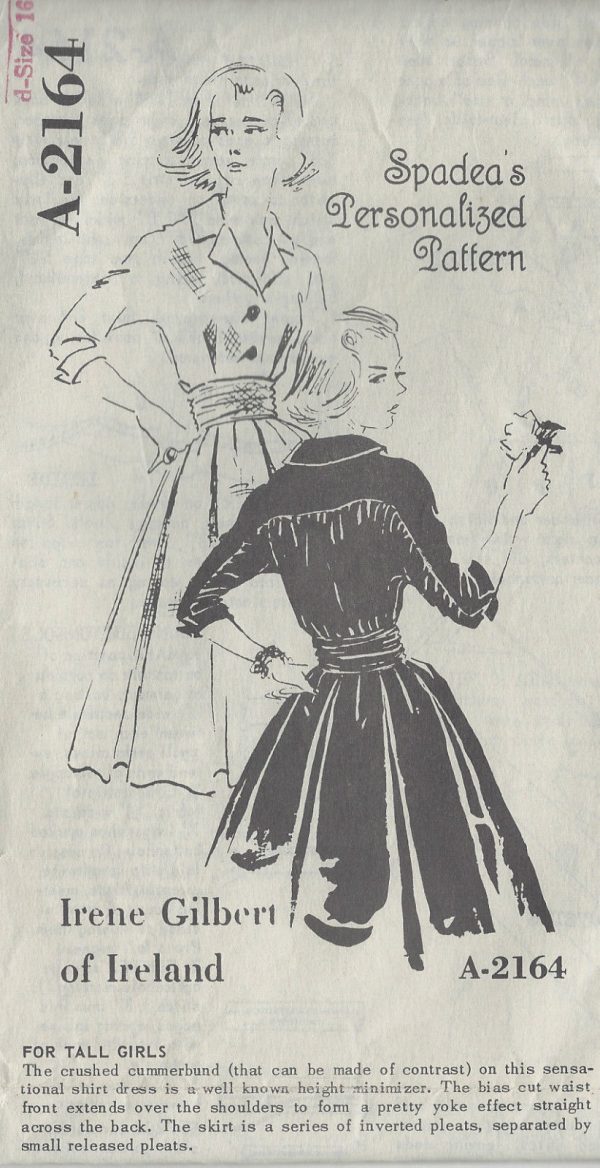 1950s-Vintage-Sewing-Pattern-B38-DRESS-R669-By-Irene-Gilbert-SPADEA-PATTERN-251179731477