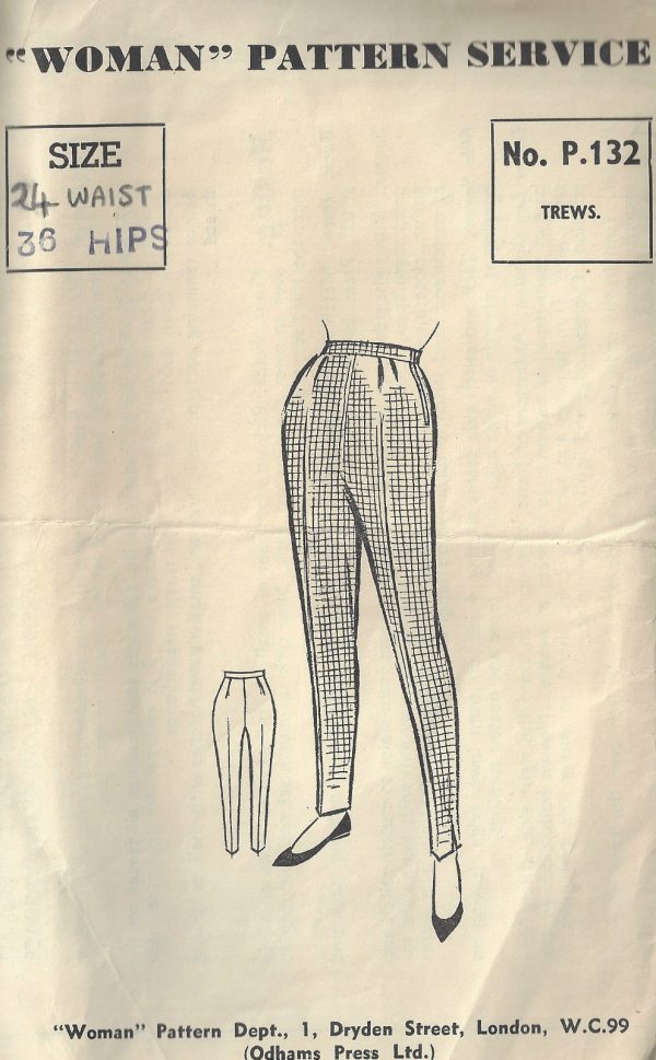 1950s-Vintage-Sewing-Pattern-Waist-24-PANTS-1662-262454664507