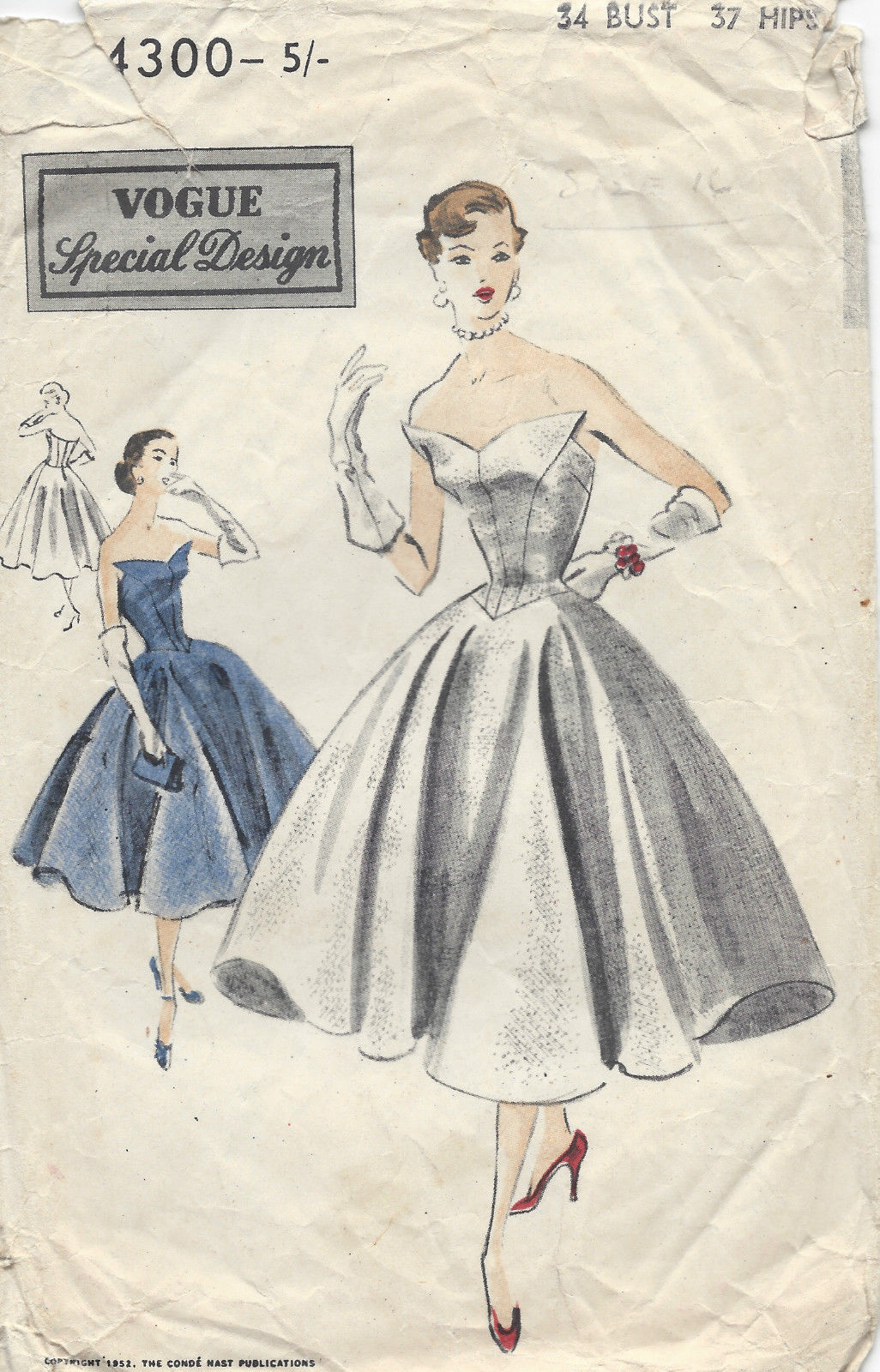 Vogue Vintage 1940s Reissue Couturier Wedding Gown Red Carpet Dress Pattern  1963 - Pioneer Recycling Services