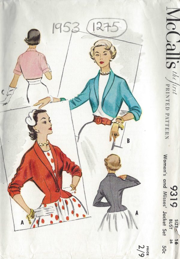 1953-Vintage-Sewing-Pattern-B34-JACKET-1275-251563932437