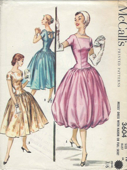1956-Vintage-Sewing-Pattern-B34-DRESS-1456-261959910397