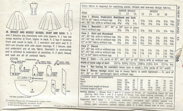1957-Vintage-Sewing-Pattern-B34-SKIRT-BLOUSE-SASH-1359-261672057737-2