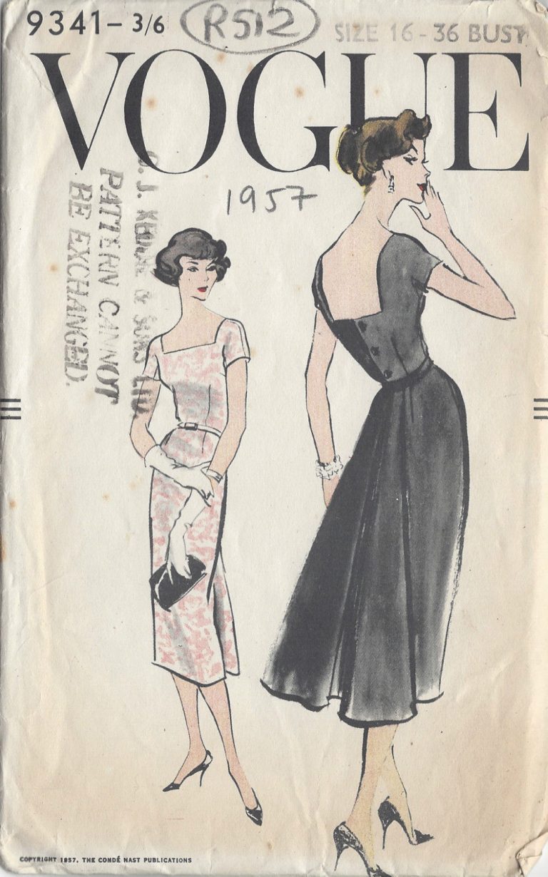 1957 Vintage VOGUE Sewing Pattern B36" DRESS (R512) - The Vintage ...