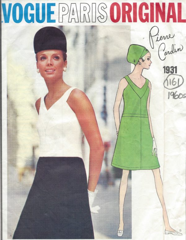 1968-Vintage-VOGUE-Sewing-Pattern-DRESS-B38-1161-By-Pierre-Cardin-251458054177