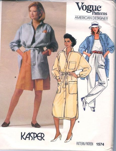1985-Vintage-VOGUE-Sewing-Pattern-B36-TOP-SHIRT-PANTS-SHORTS-DRESS-1714-KASPER-262559808377