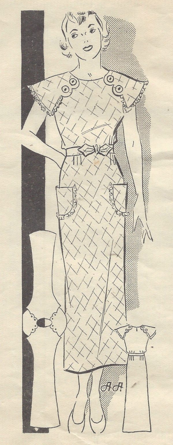1930s-Vintage-Sewing-Pattern-B34-DRESS-1435-By-ANNE-ADAMS-261895349678