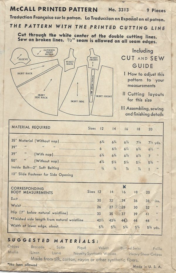 1939-Vintage-Sewing-Pattern-EVENING-DRESS-B34-1168-251458161278-2