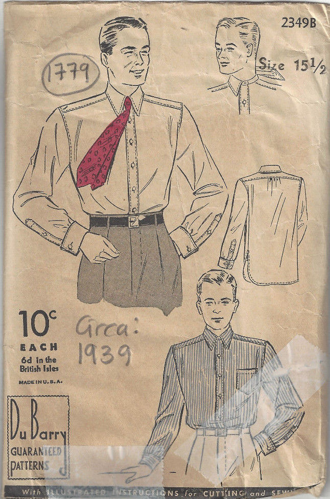 Men's Vintage Sewing Patterns Reproduction from all Eras
