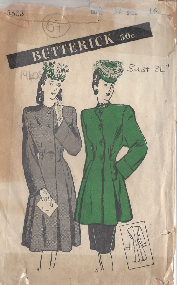 1940s-Vintage-Sewing-Pattern-B34-COAT-67-251149287918