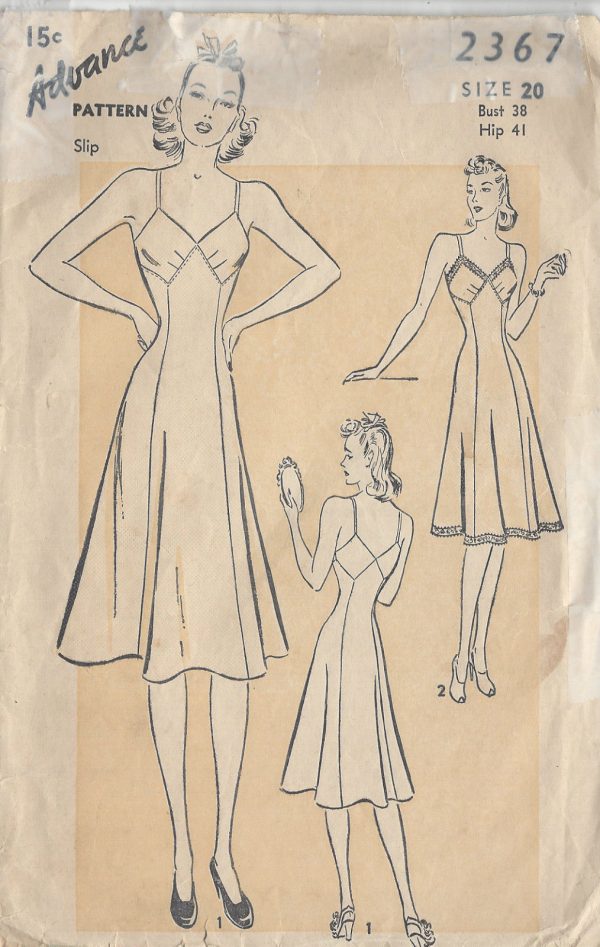 1940s-Vintage-Sewing-Pattern-B38-SLIP-R809-261155863658