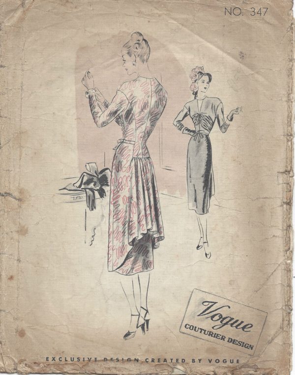 1940s-Vintage-VOGUE-Sewing-Pattern-B32-DRESS-R850-261163688958