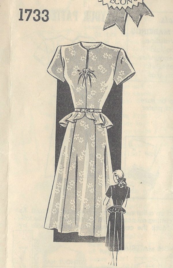 1941-Vintage-Sewing-Pattern-B32-DRESS-174-By-Suzanne-Lane-251173262248