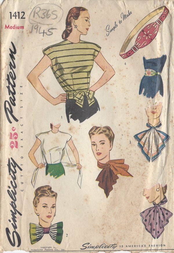 1945-Vintage-Sewing-Pattern-BLOUSE-ACCESSORIES-B34-36-R365-251143065168