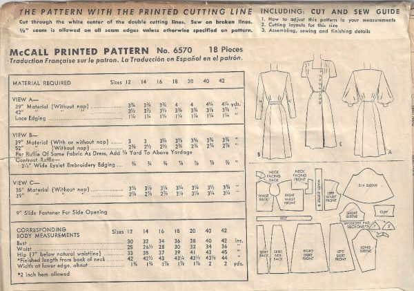 1946-Vintage-Sewing-Pattern-B32-DRESS-1744-262582155268-2