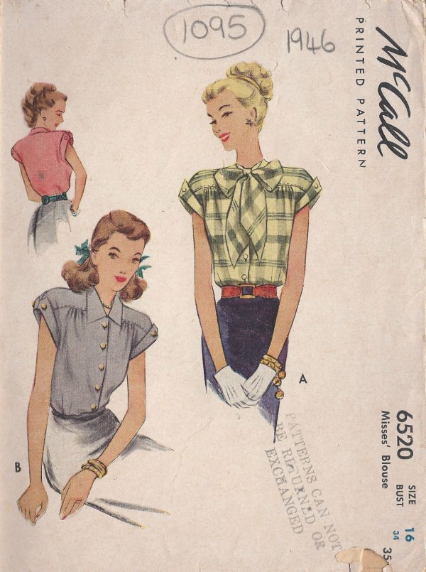 1946-Vintage-Sewing-Pattern-B34-BLOUSE-1095-251331434138