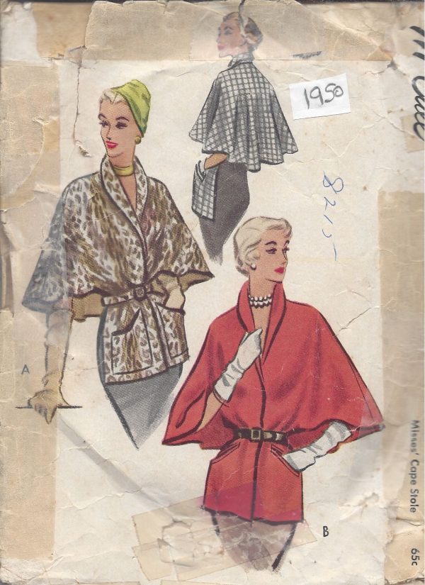 1950-Vintage-Sewing-Pattern-STOLE-CAPE-B36-38-LARGE-R760-251182564888