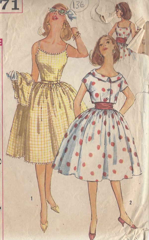 1950s-Vintage-Sewing-Pattern-B33-DRESS-JACKET-CUMMERBUND-136-251147623868