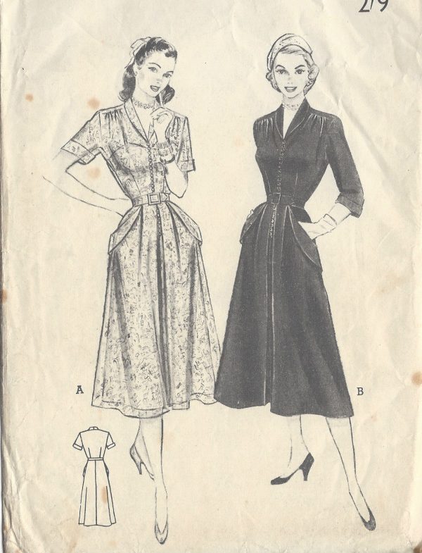 1950s-Vintage-Sewing-Pattern-B34-DRESS-R672-251181529858