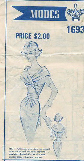 1950s-Vintage-Sewing-Pattern-B34-DRESS-R787-By-Modes-Royale-261134873758