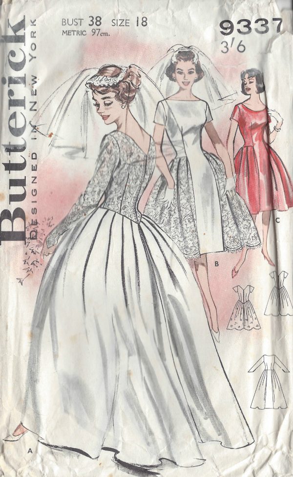 1950s-Vintage-Sewing-Pattern-B38-WEDDING-BRIDESMAIDS-DRESS-1021-261842599718