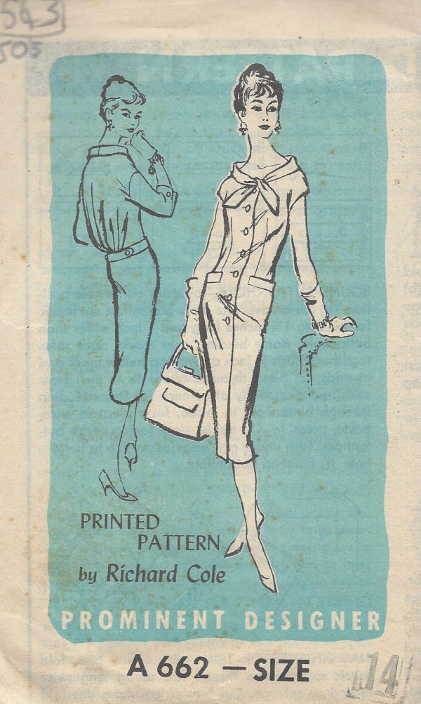 1950s-Vintage-Sewing-Pattern-DRESS-B34-R543-By-Richard-Cole-251151013148