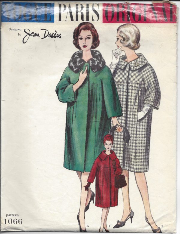 1950s-Vintage-VOGUE-Sewing-Pattern-B34-COAT-1333-BY-JEAN-DESSES-251677913618