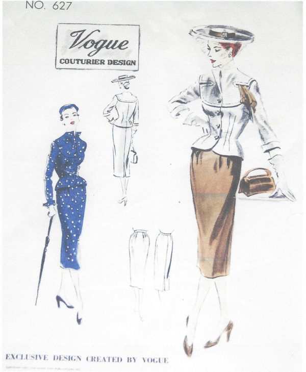 1950s-Vintage-VOGUE-Sewing-Pattern-B34-SUIT-JACKET-SKIRT-1112-261302078768