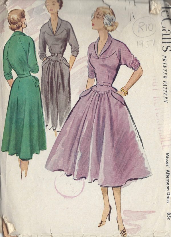 1951-Vintage-Sewing-Pattern-B34-DRESS-R10-251172214198