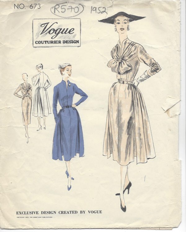 1952-Vintage-VOGUE-Sewing-Pattern-B34-DRESS-R570-251150144548