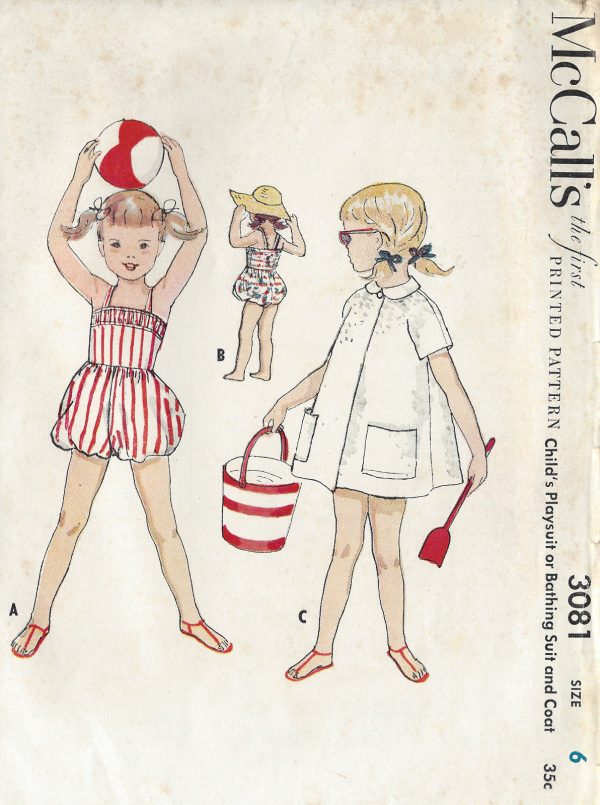 1954-Childrens-Vintage-Sewing-Pattern-S6-C24-PLAYSUIT-BATHING-SUIT-COAT-C9-261513765408