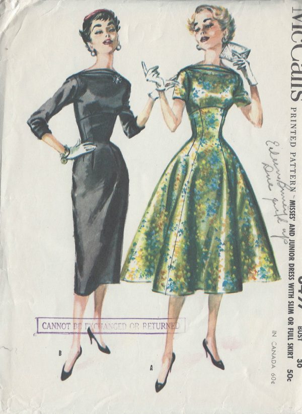 1955-Vintage-Sewing-Pattern-B30-DRESS-R235-251164517808