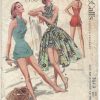 1956-Vintage-Sewing-Pattern-B30-HALTERNECK-BATHING-SUIT-SKIRT-PLAYSUIT-RR947-252629935138