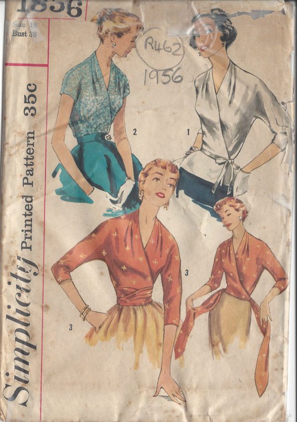 1956-Vintage-Sewing-Pattern-BLOUSE-B38-R462-251142570738