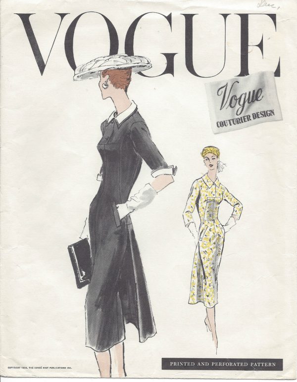 1956-Vintage-VOGUE-Sewing-Pattern-B28-DRESS-R373-251143058088