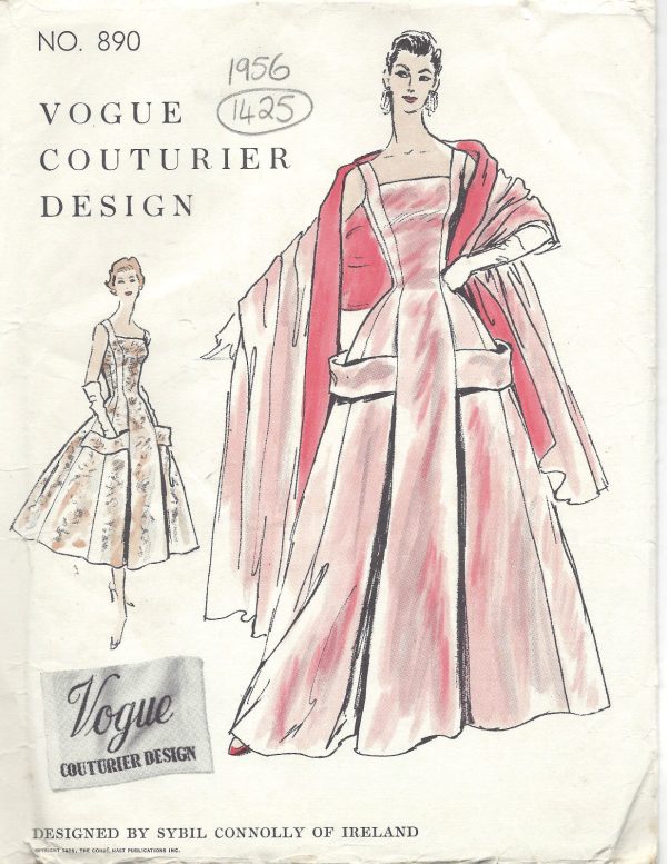 1956-Vintage-VOGUE-Sewing-Pattern-B34-DRESS-STOLE-1425-By-SYBIL-CONNOLLY-261878567538
