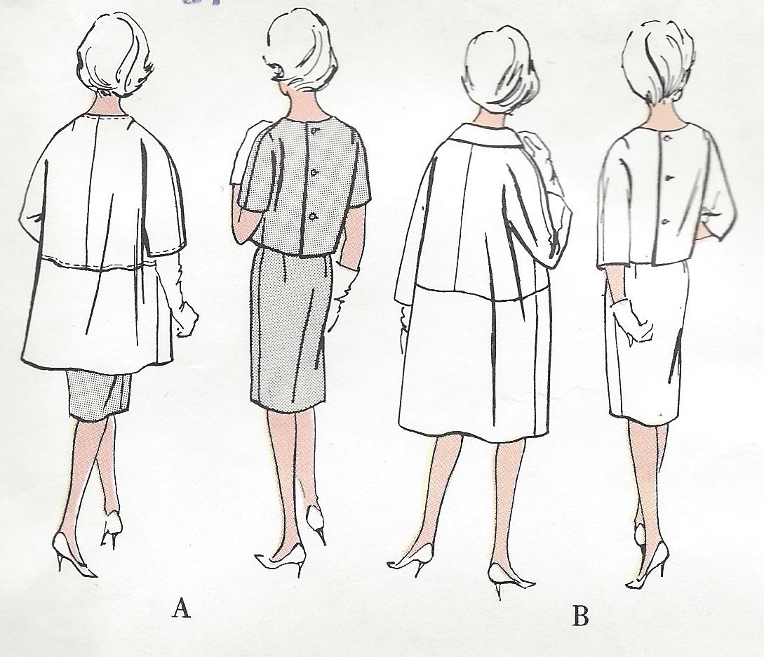 1960 Vintage VOGUE Sewing Pattern DRESS & COAT B36