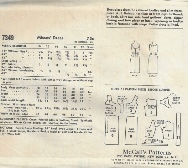 1964-Vintage-Sewing-Pattern-B38-40-DRESS-1587-262351159748-2