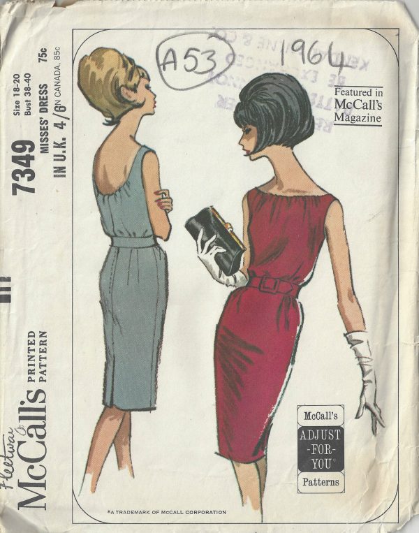 1964-Vintage-Sewing-Pattern-B38-40-DRESS-1587-262351159748