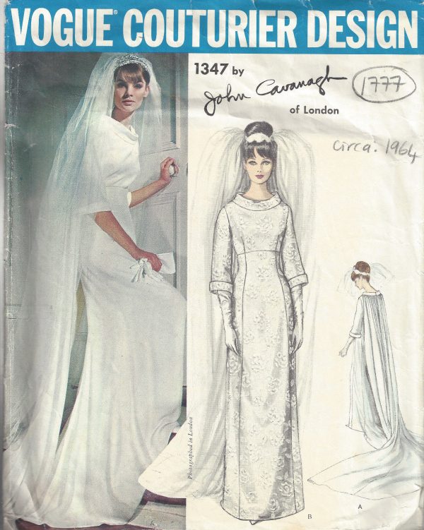 1964-Vintage-VOGUE-Sewing-Pattern-B36-WEDDING-DRESS-GOWN-1777-BY-JOHN-CAVANAGH-262786413978