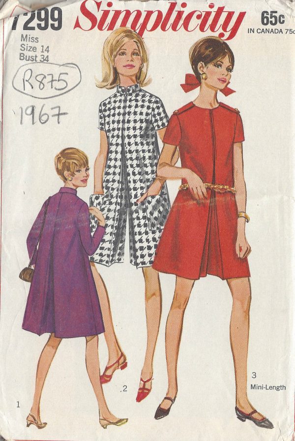 1967-Vintage-Sewing-Pattern-B34-PANTDRESS-SCOOTER-DRESS-R875-251226158118
