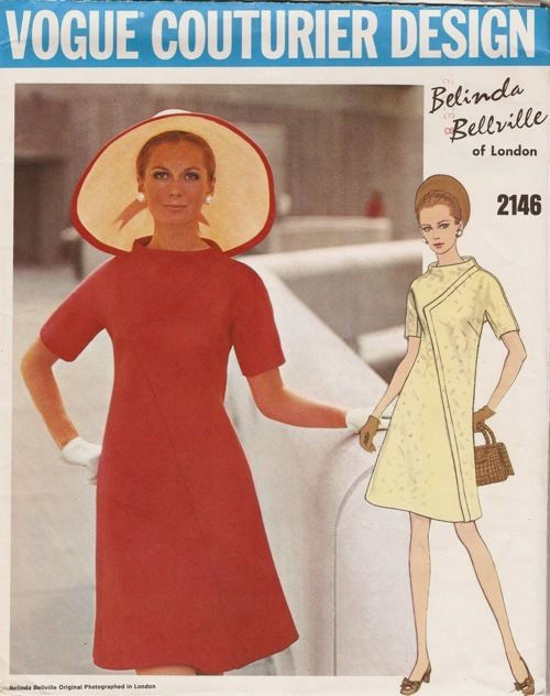 1969 Vintage VOGUE Sewing Pattern B32 1/2 inches DRESS (1786) BELINDA ...
