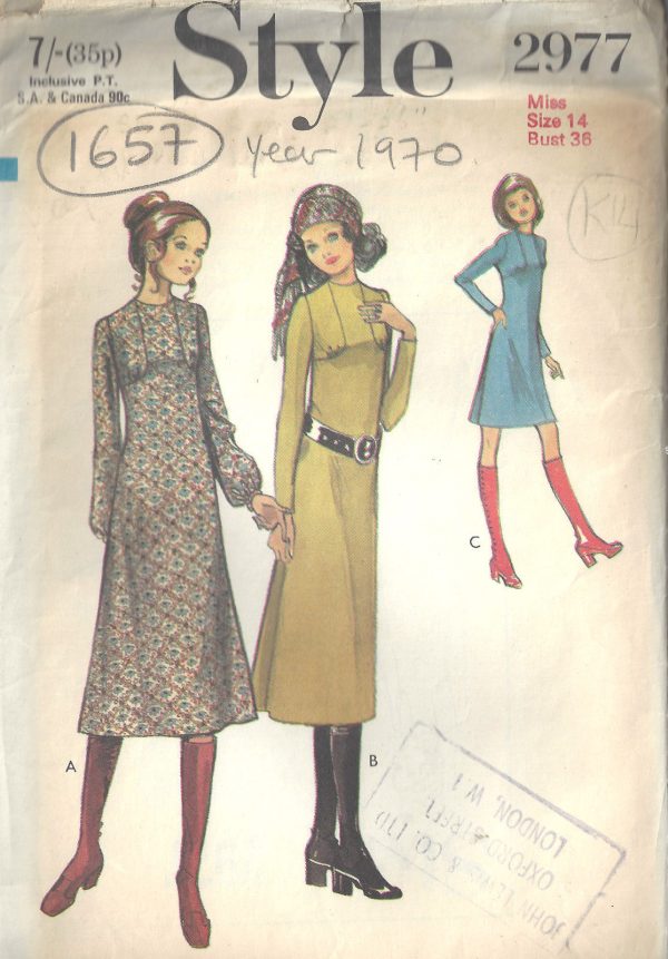 1970-Vintage-Sewing-Pattern-B36-DRESS-1657-262448118568