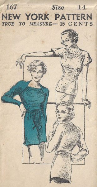 1930s-Vintage-Sewing-Pattern-B32-SLIP-ON-BLOUSE-1797-By-New-York-Pattren-262907600879