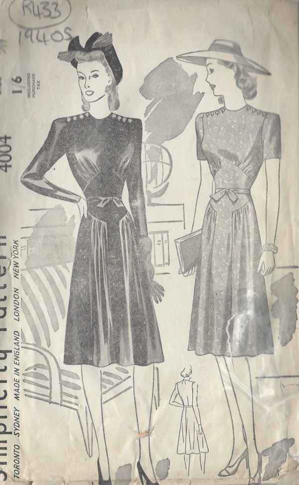 1940s-Vintage-Sewing-Pattern-B38-DRESS-R433-251154332559
