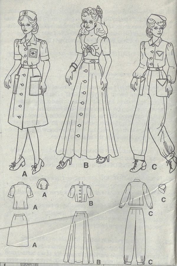 1940s-WW2-Vintage-Sewing-Pattern-SKIRT-TOP-PANTS-HAT-B36-38-40-42-1660-252400882169-3