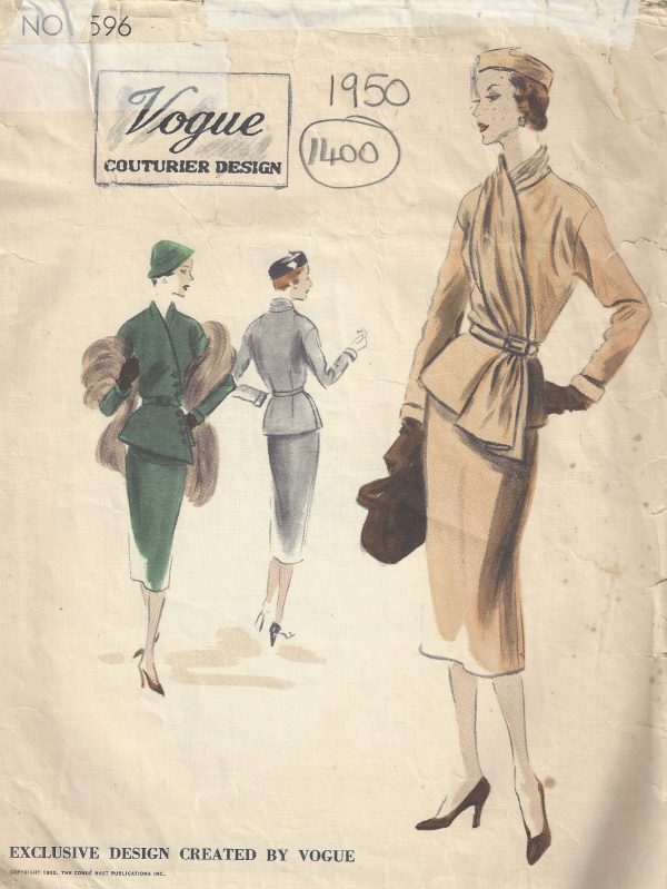 1950-Vintage-VOGUE-Sewing-Pattern-B40-SUIT-DRESS-SKIRT-JACKET-SCARF-1400RR-252701330609
