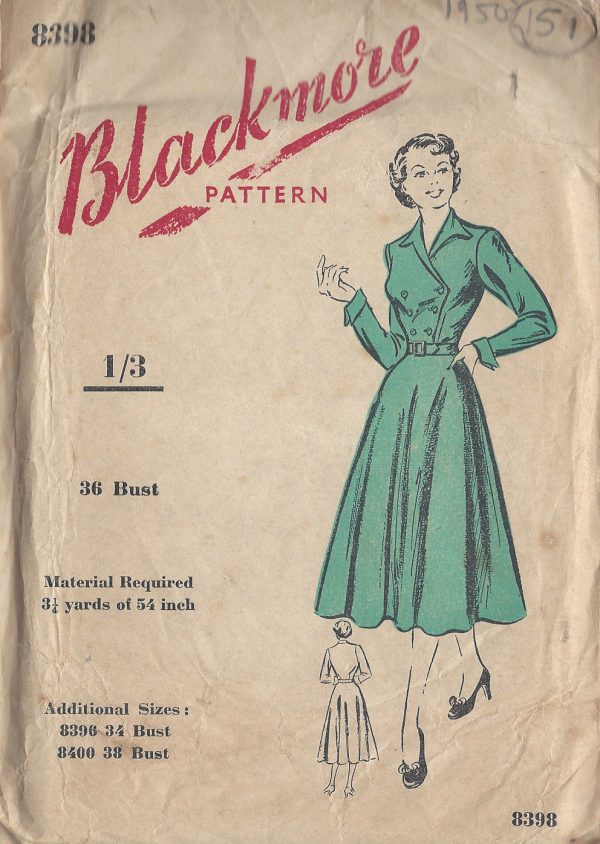 1950s-Vintage-Sewing-Pattern-B36-DRESS-151-251173787369